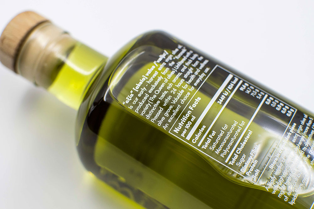 bottle diagonal left back virgin olive oil axia